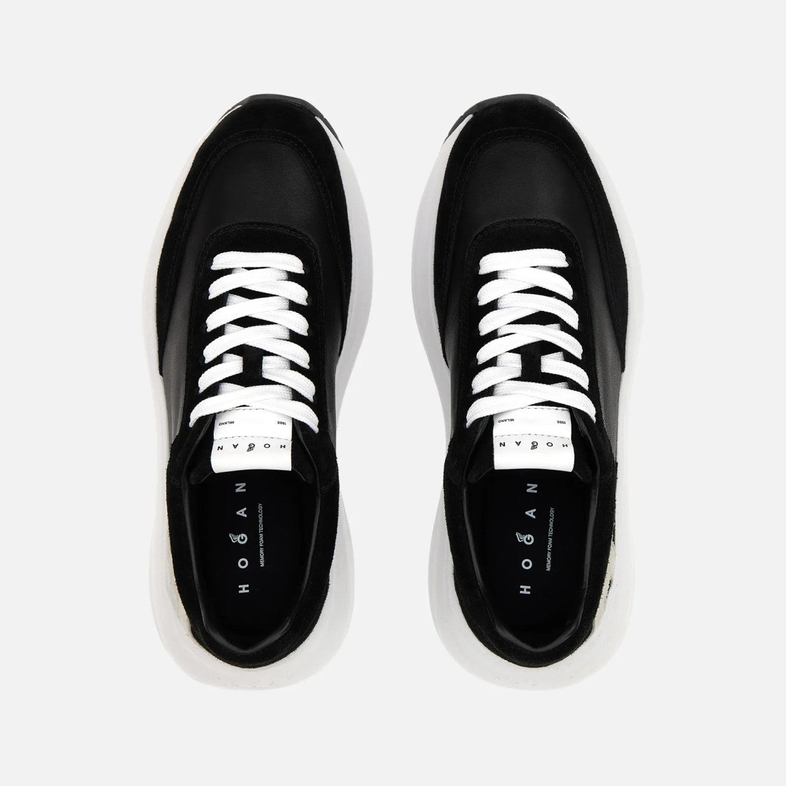 Hogan Black Logo Platform Chunky Sneakers