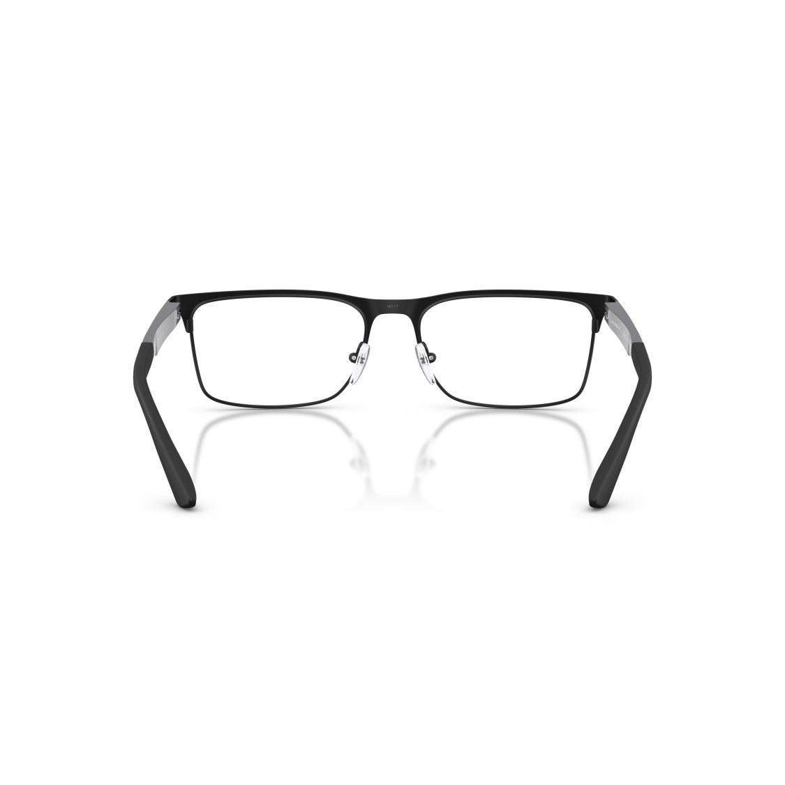Emporio Armani 0Ea1183 Rectangular Matte Black Metal Eyeglasses With Two-Tone Temples