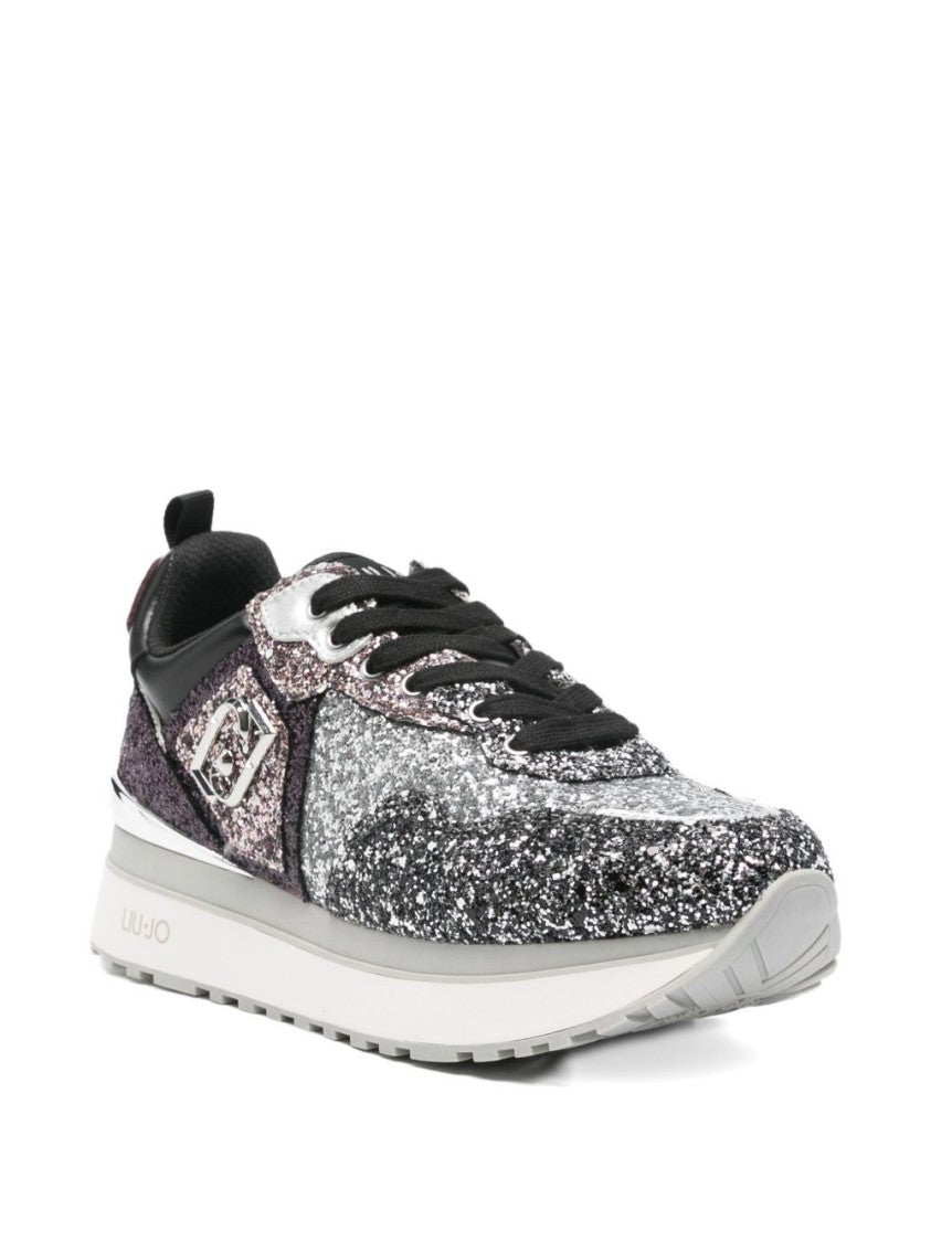 Liu Jo Shimmering Silver Maxi Wonder Sneakers
