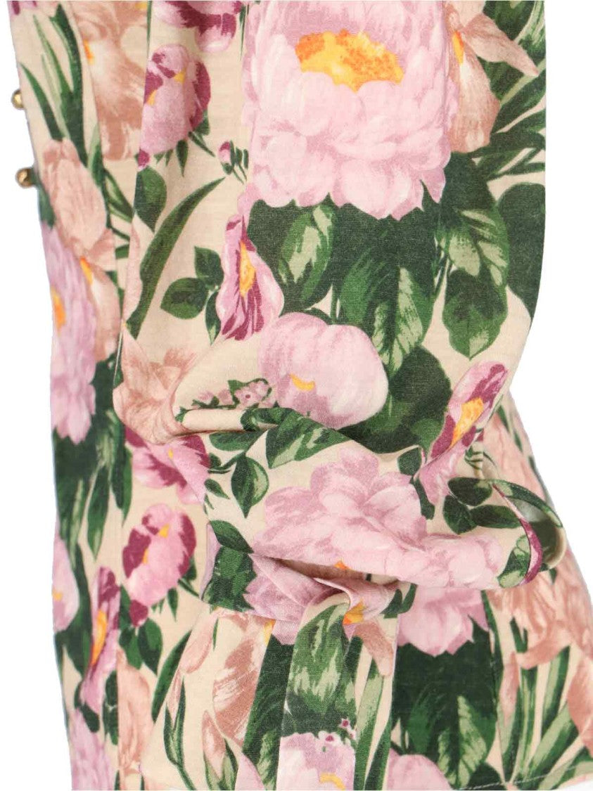 Chloé High-Neck Floral Print  Shirt
