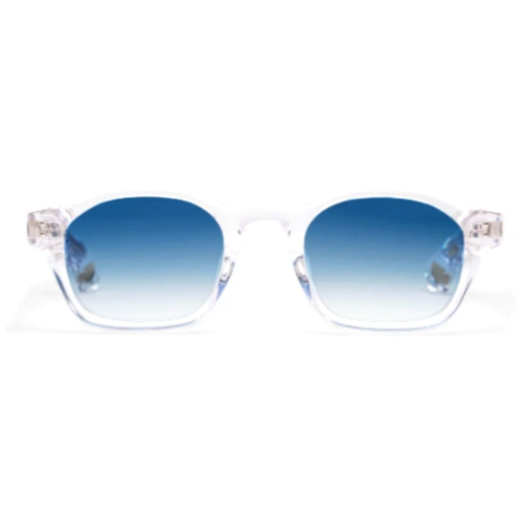 Peter And May Transparent Acetate Sunglasses With Gradient Blue Lenses