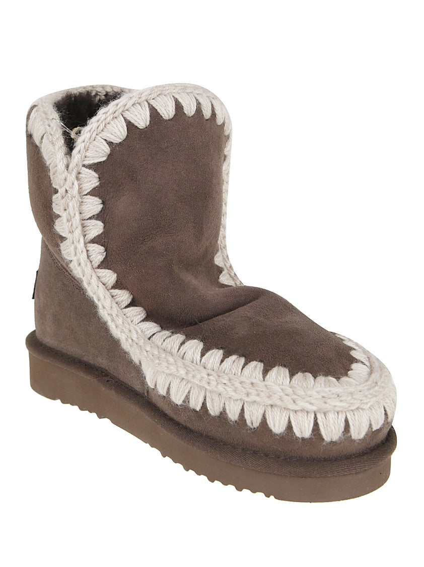 Mou Sheepskin Ankle Boots With Plush Lining