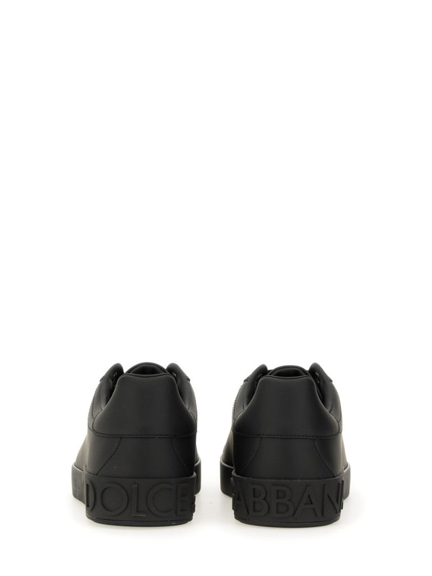 Dolce & Gabbana Portofino Low-Top Embossed Leather Sneakers