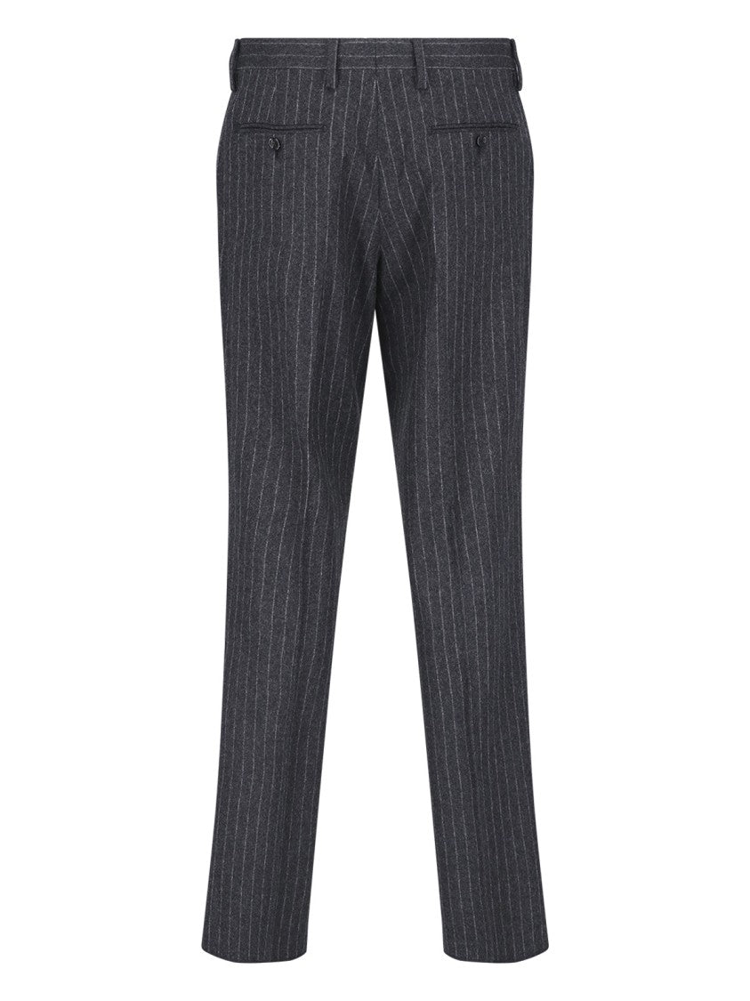 Lardini Double-Breasted Virgin Wool Suit With Pinstripe Design