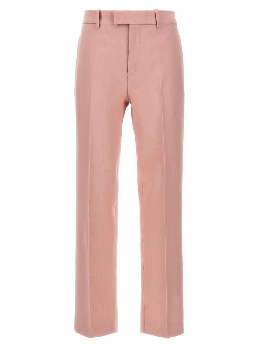 Burberry Tailored Wool Trousers With Micro Texture And Refined Silhouette