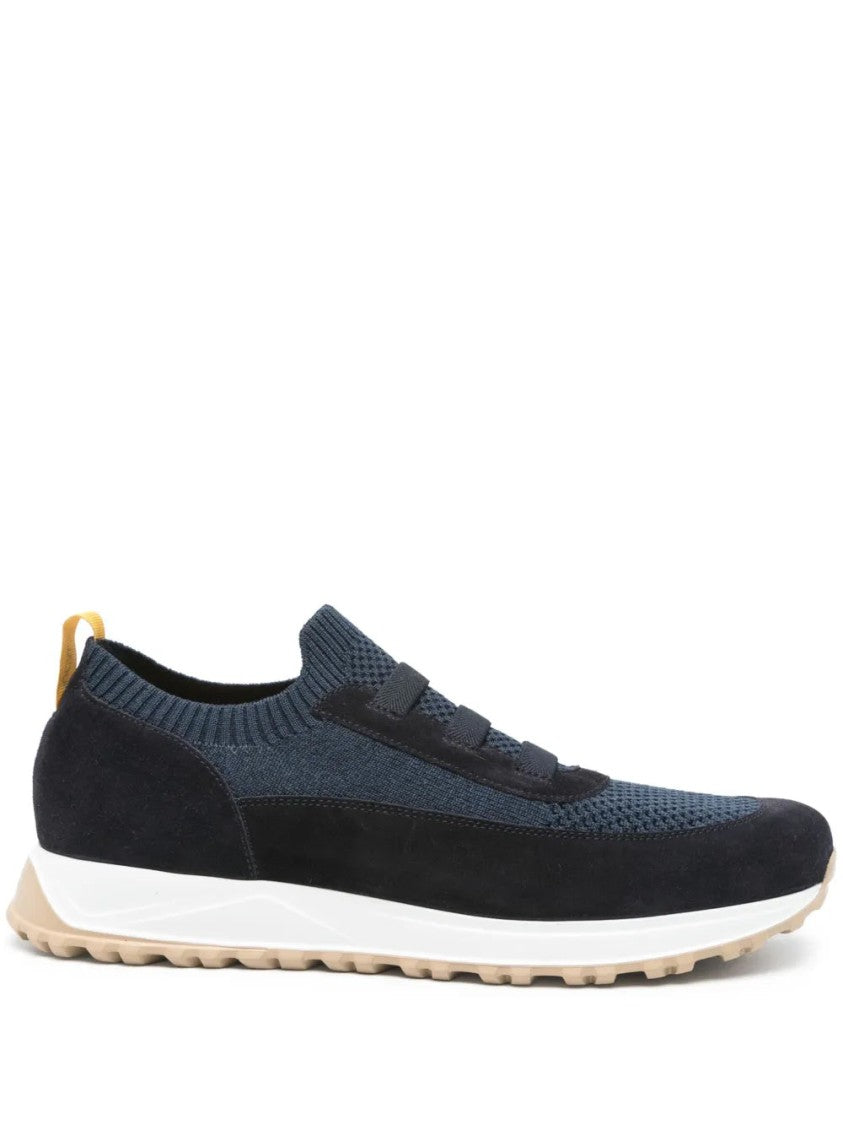 Doucal's Contemporary Blue Trainers With Comfortable Elastic Bands