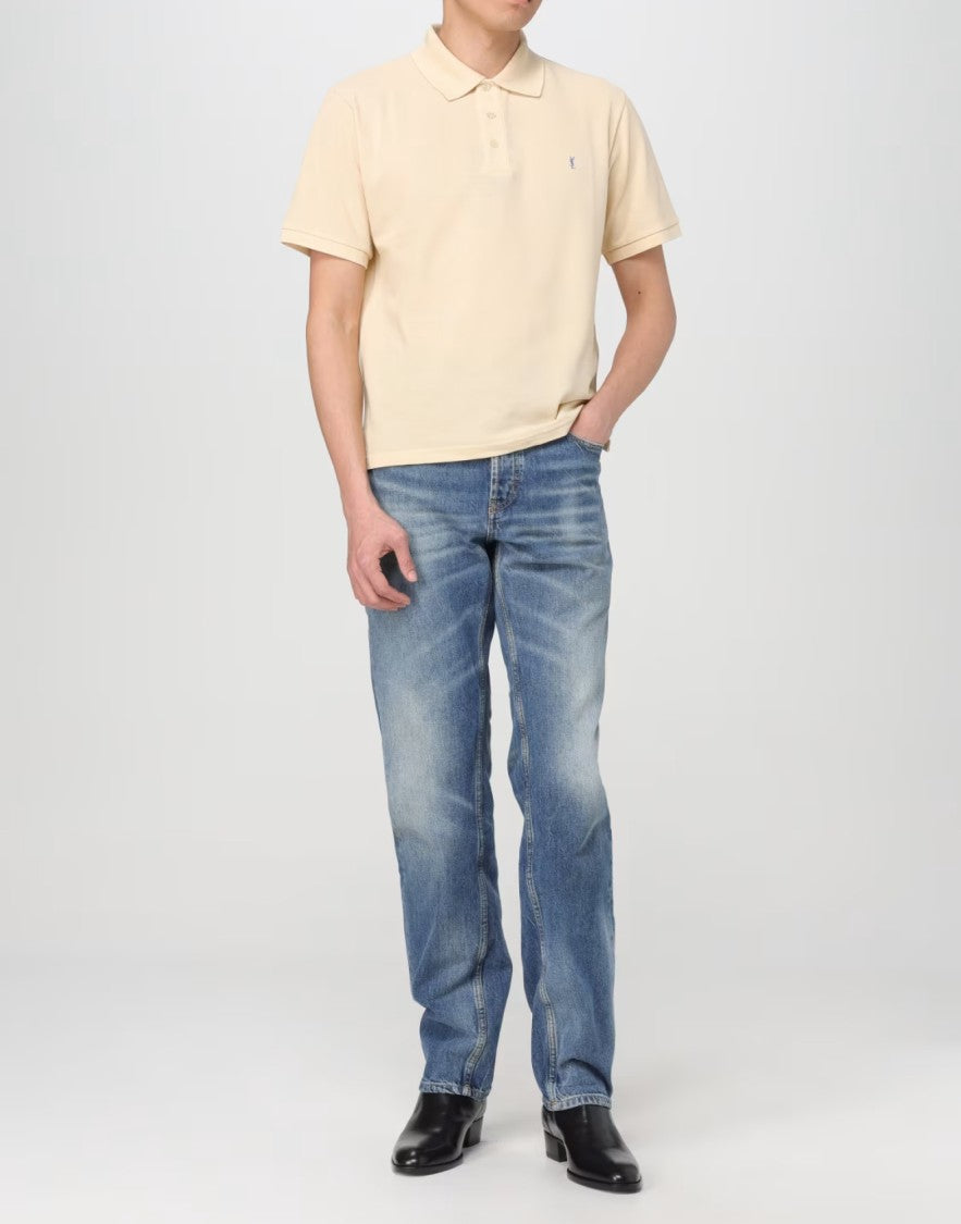 Saint Laurent Cassandre Ysl Logo Polo Shirt