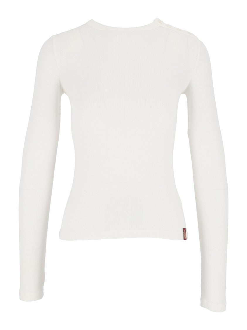 Dondup White Fitted Long-Sleeve T-Shirt