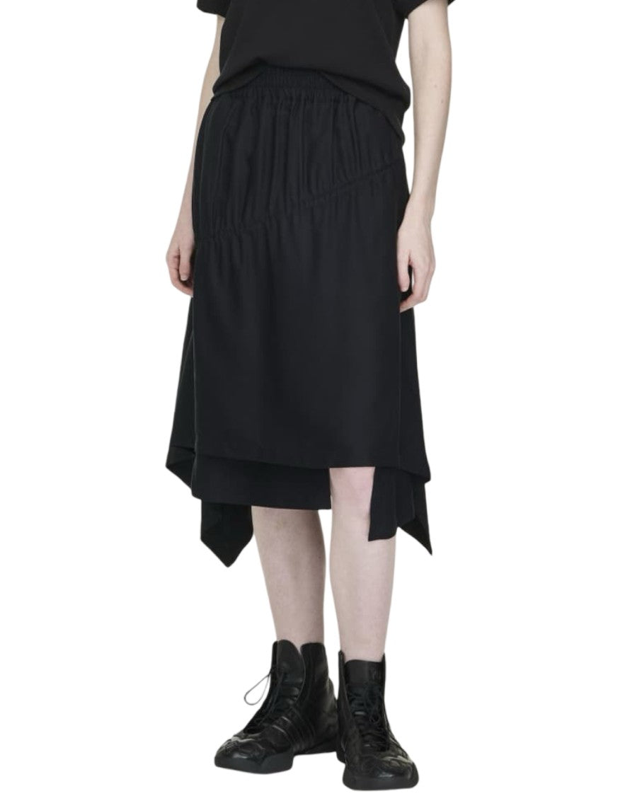 Y-3 Black Midi Skirt With Layered Panels