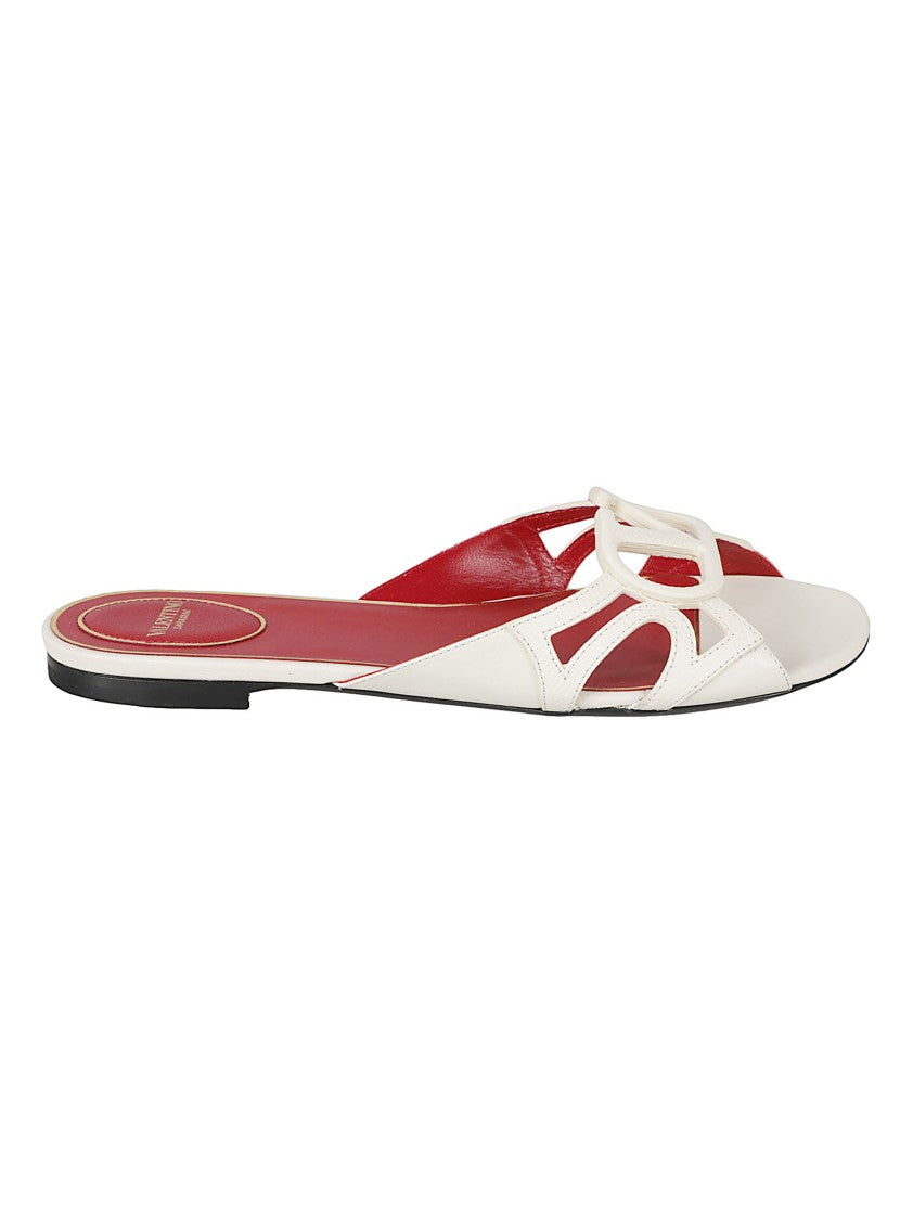 Valentino Garavani White Open-Toe Leather Sandals