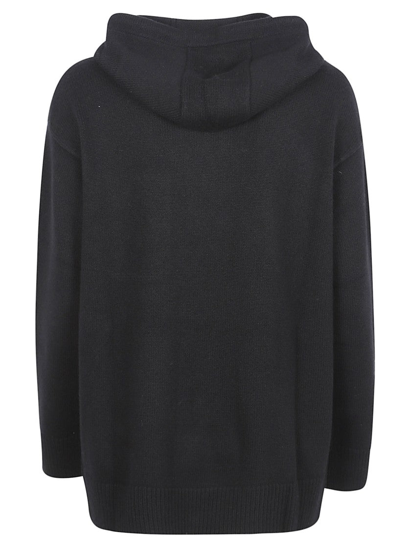 Max Mara Relaxed Fit Hooded Sweater With Ribbed Detailing