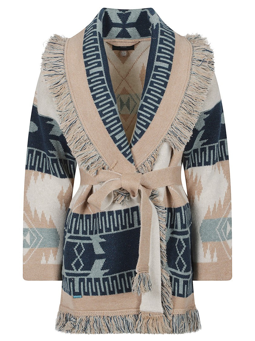 Alanui Icon Jacquard Shawl Collar Cashmere Cardigan