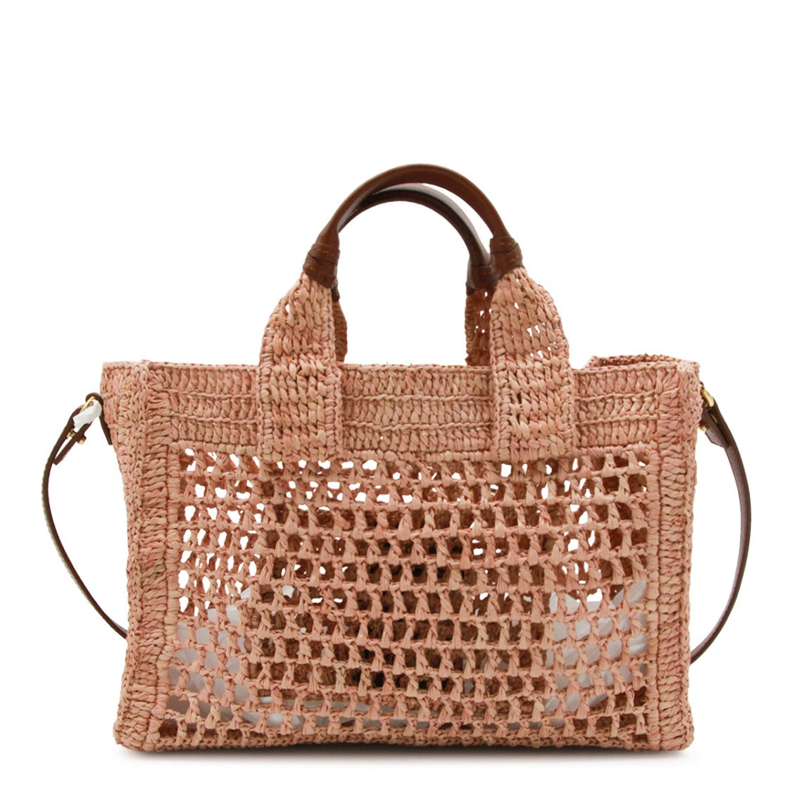 Chloé Crochet-Style Woven Tote Bag With Gold-Tone Accents