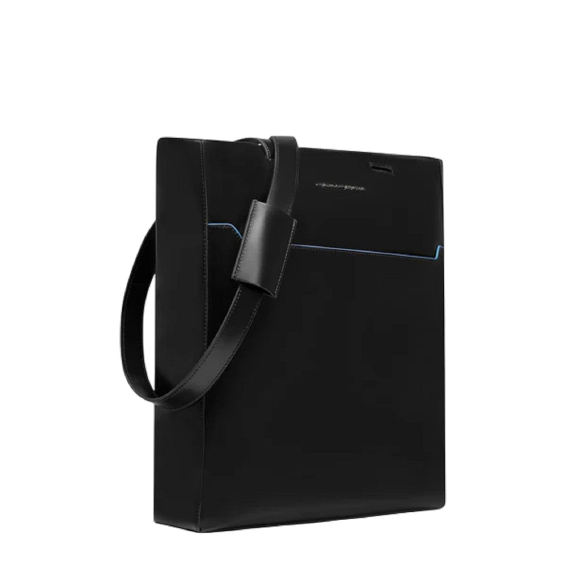 Piquadro Vertical Leather Tote Bag With Padded Compartment