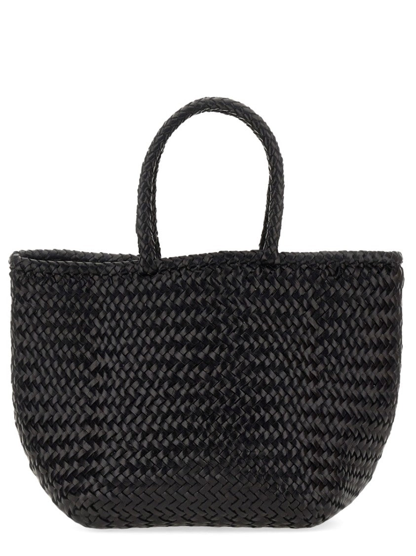 Dragon Diffusion Neutrals Grace Basket Woven Leather Tote Bag