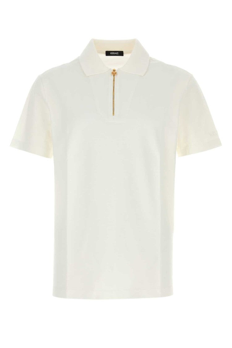 Versace White Piquet Polo Shirt