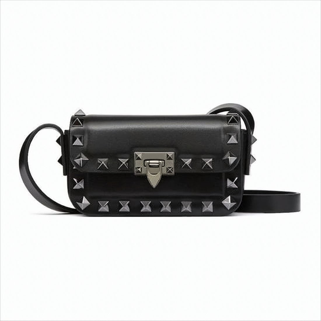 Valentino Garavani Pyramid-Studded Leather Crossbody Bag