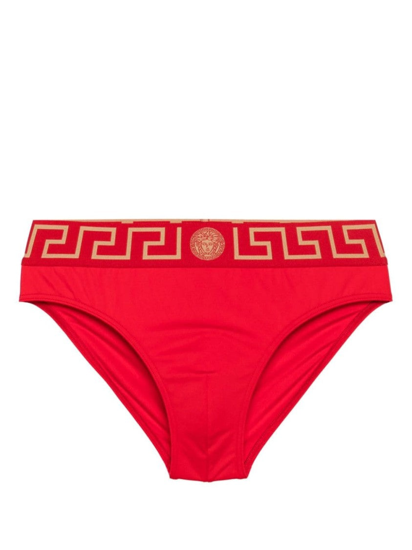 Versace Swim Briefs With Signature Greca Waistband