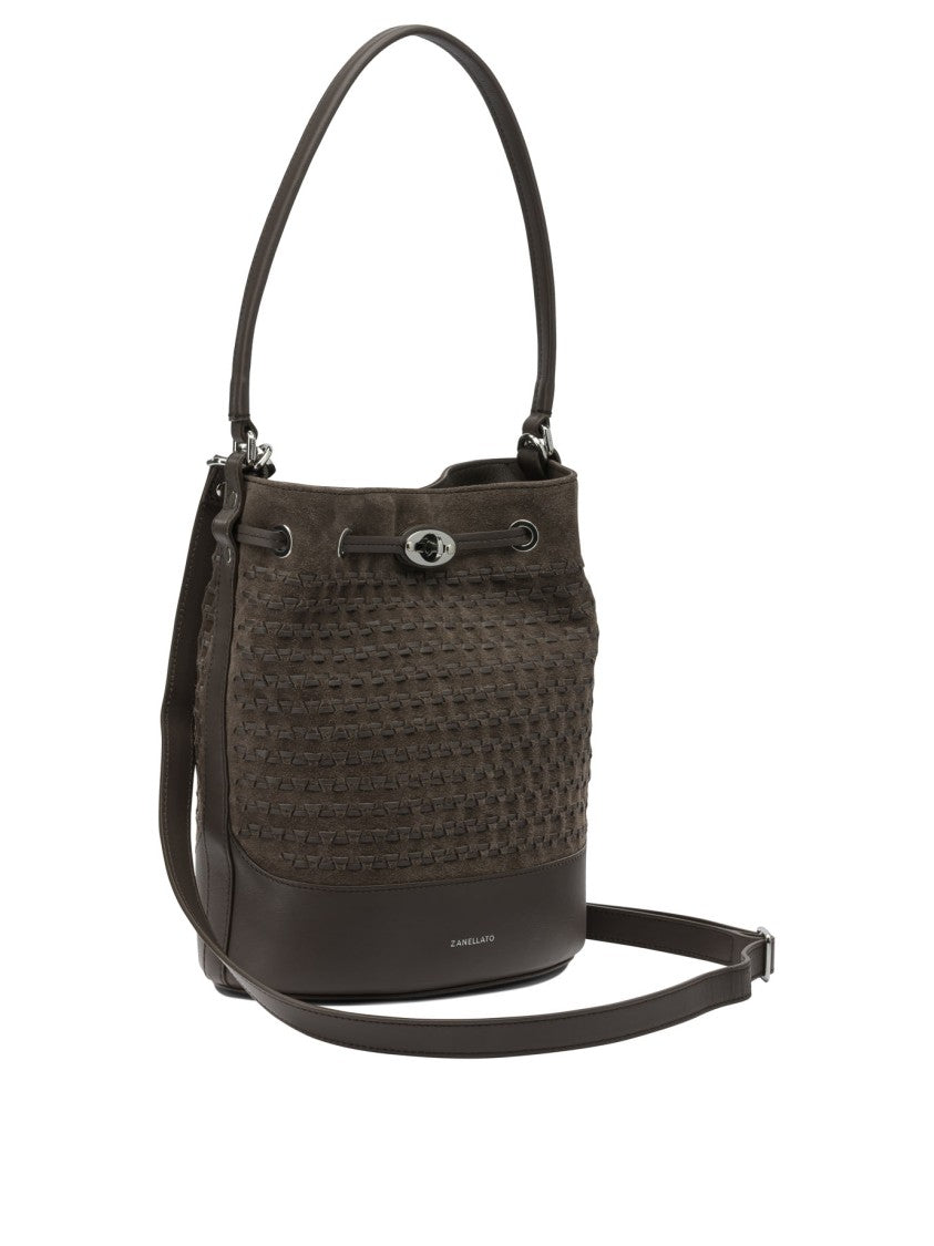 Zanellato Textured Leather Shoulder Bag With Accents