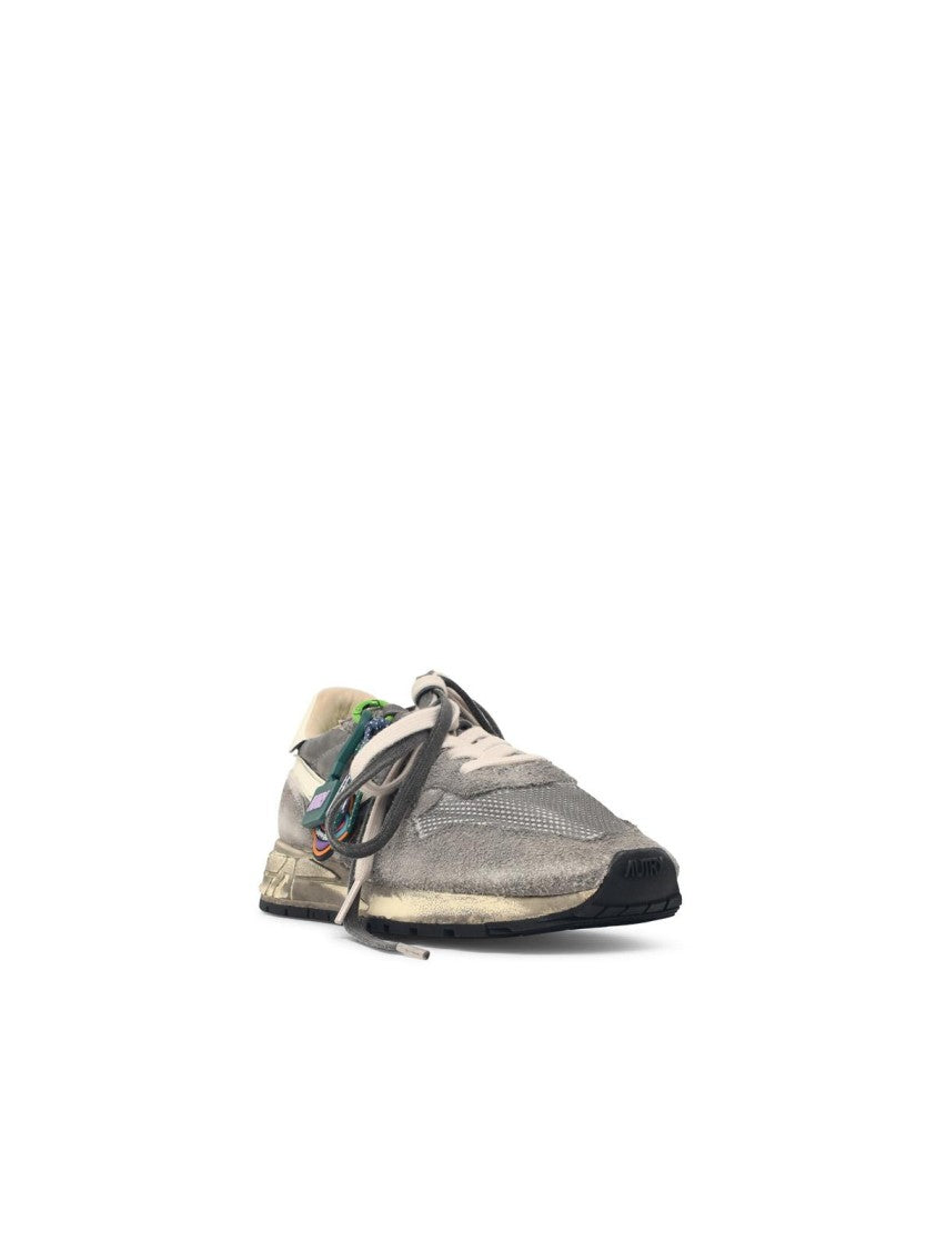 Autry Vintage-Inspired Grey Mesh And Suede Sneakers