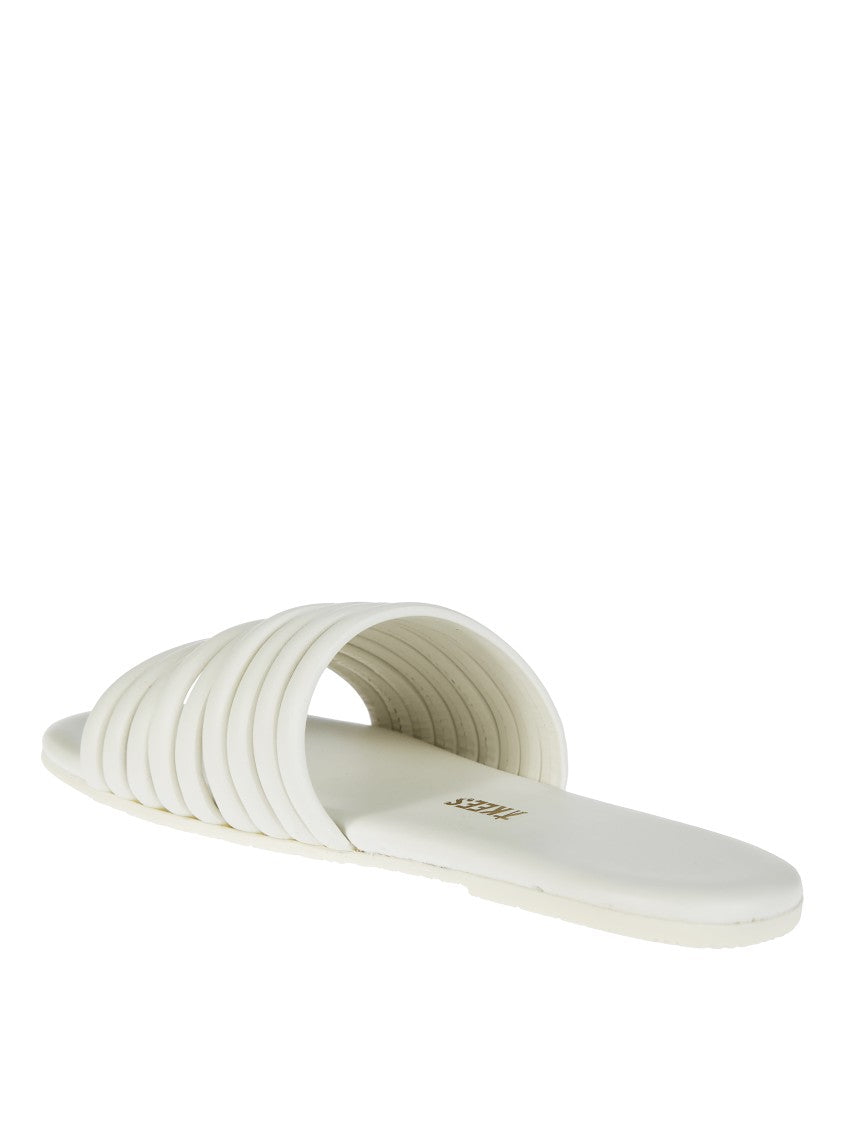 Tkees White High-Strap Sandals With Design