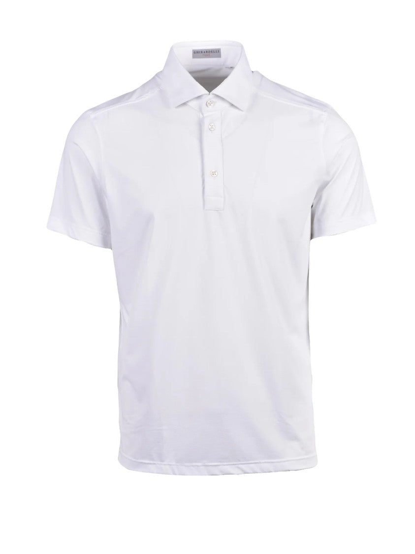 Ghirardelli Next White Polyamide-Blend Technical Polo Shirt