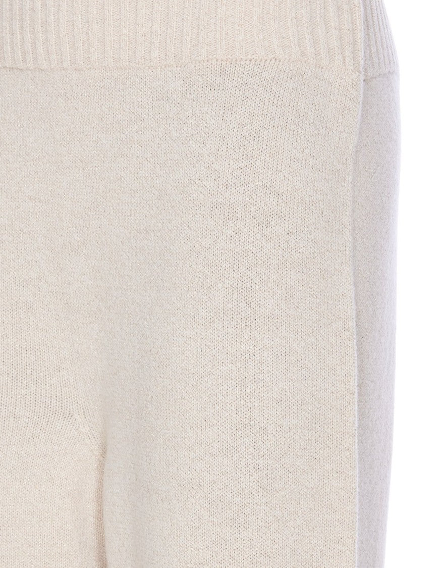 Twin-Set Relaxed Fit Grey Cashmere-Wool Trousers