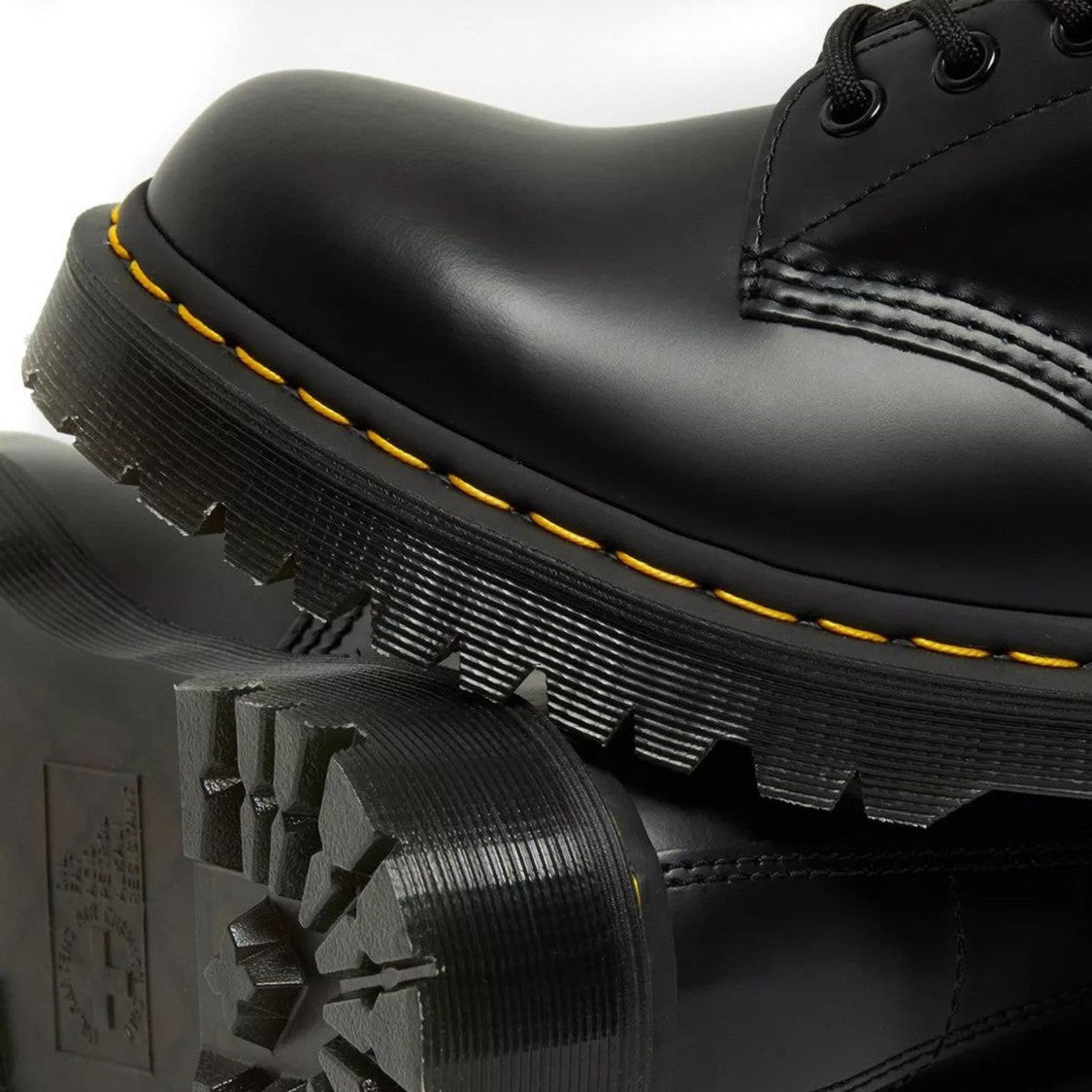 Dr. Martens Black 1460 Bex Smooth Chunky Sole Leather Ankle Boots