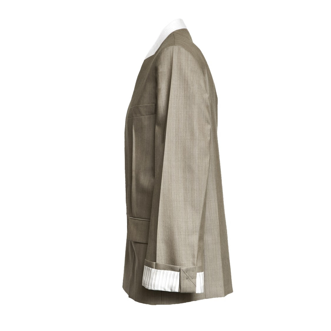 Victoria Beckham Half Double Breasted Collarless Blazer