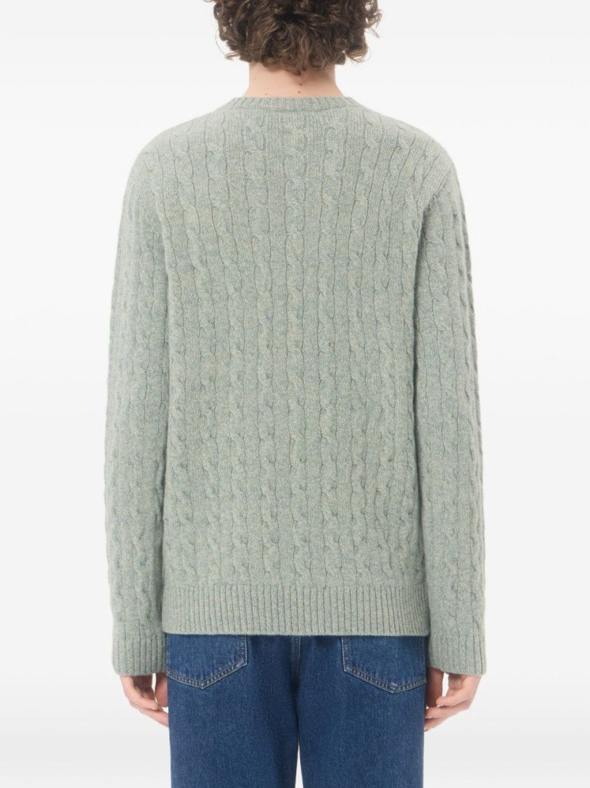 Valentino Garavani Textured Cable-Knit Crew Neck Sweater