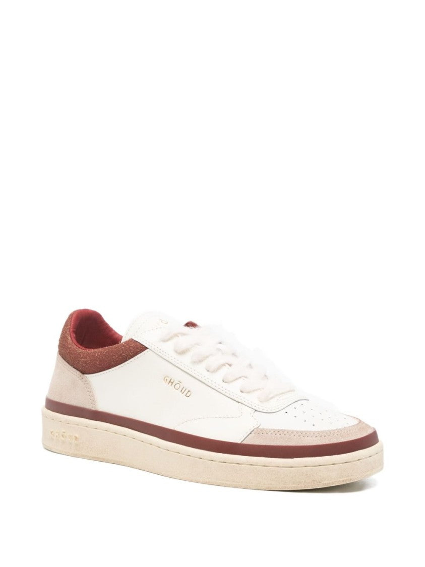 Ghoud Beige Low-Top Sneakers With Perforated Detailing
