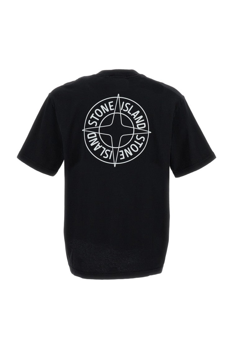 Stone Island Oversized Cotton T-Shirt With Signature Prints