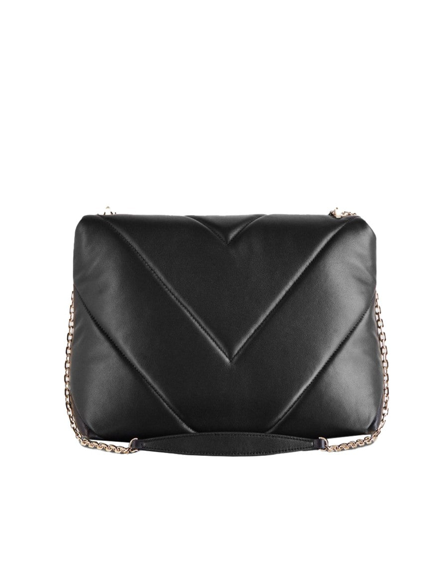 Patrizia Pepe Fly Padded Crossbody Bag In Black