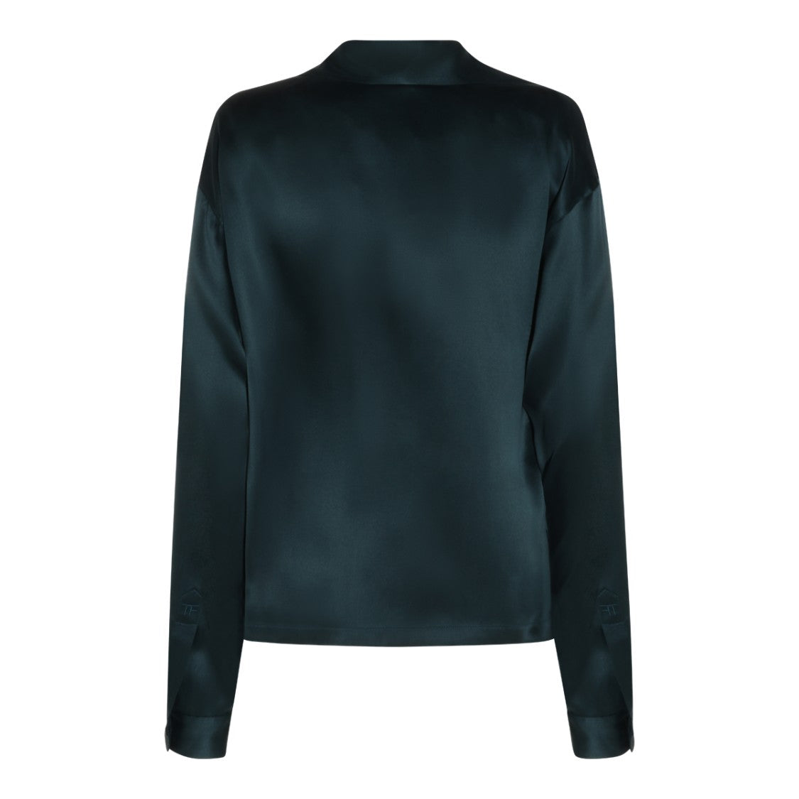 Tom Ford Satin-Like V-Neck Shirt With Wide Cuffs