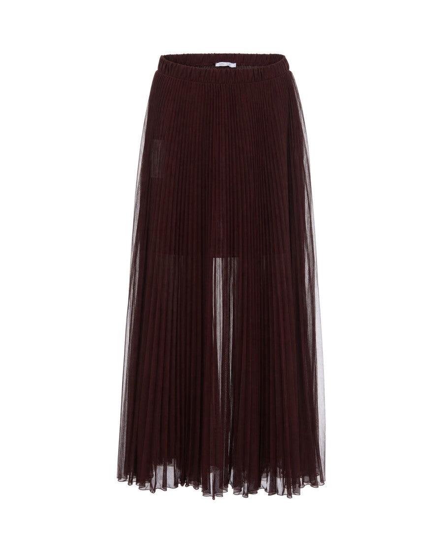 Patrizia Pepe Black Georgette Pleated Maxi Skirt