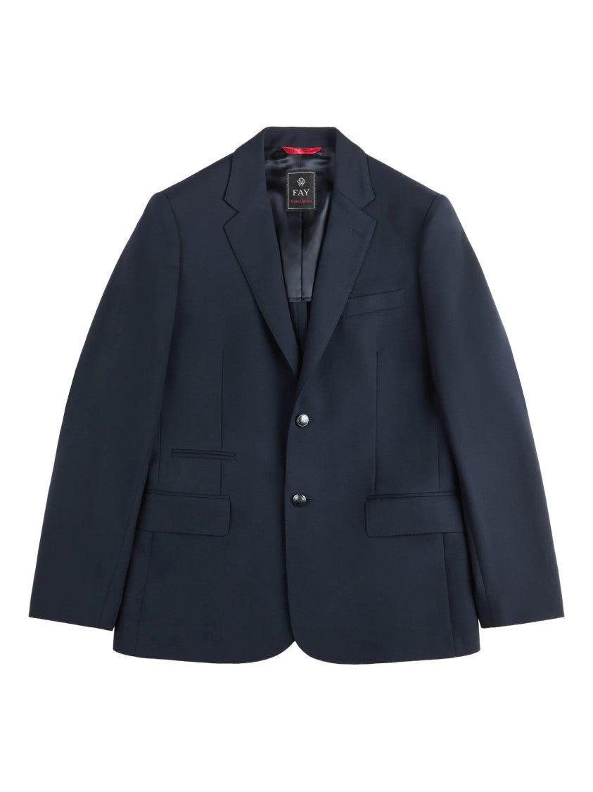 Fay Tailored Notch Lapel Red Trim Blazer