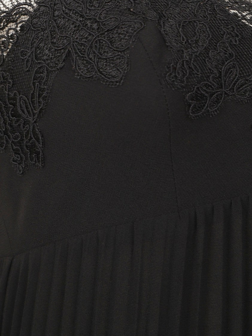 Zimmermann Flowing Pleated Midi Dress With Lace Trim