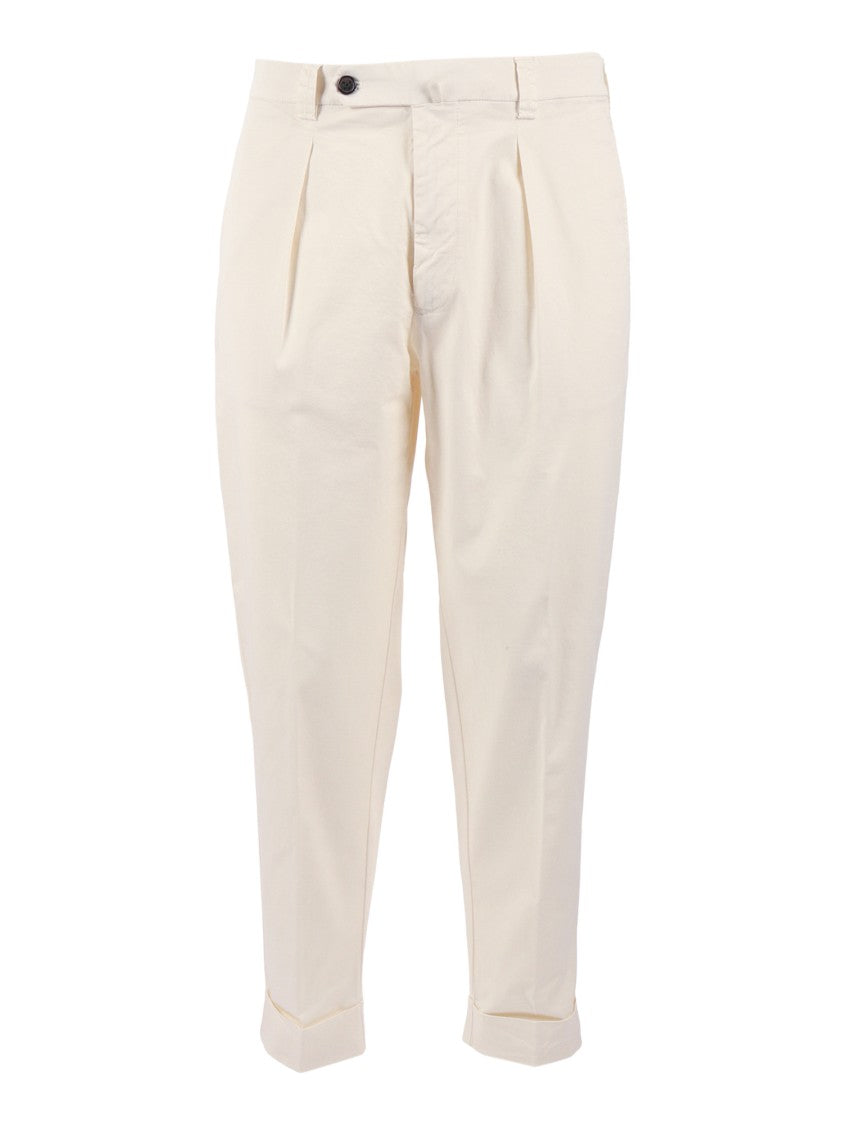 Berwich Panna Chiaia Front Pleat Straight-Leg Pants