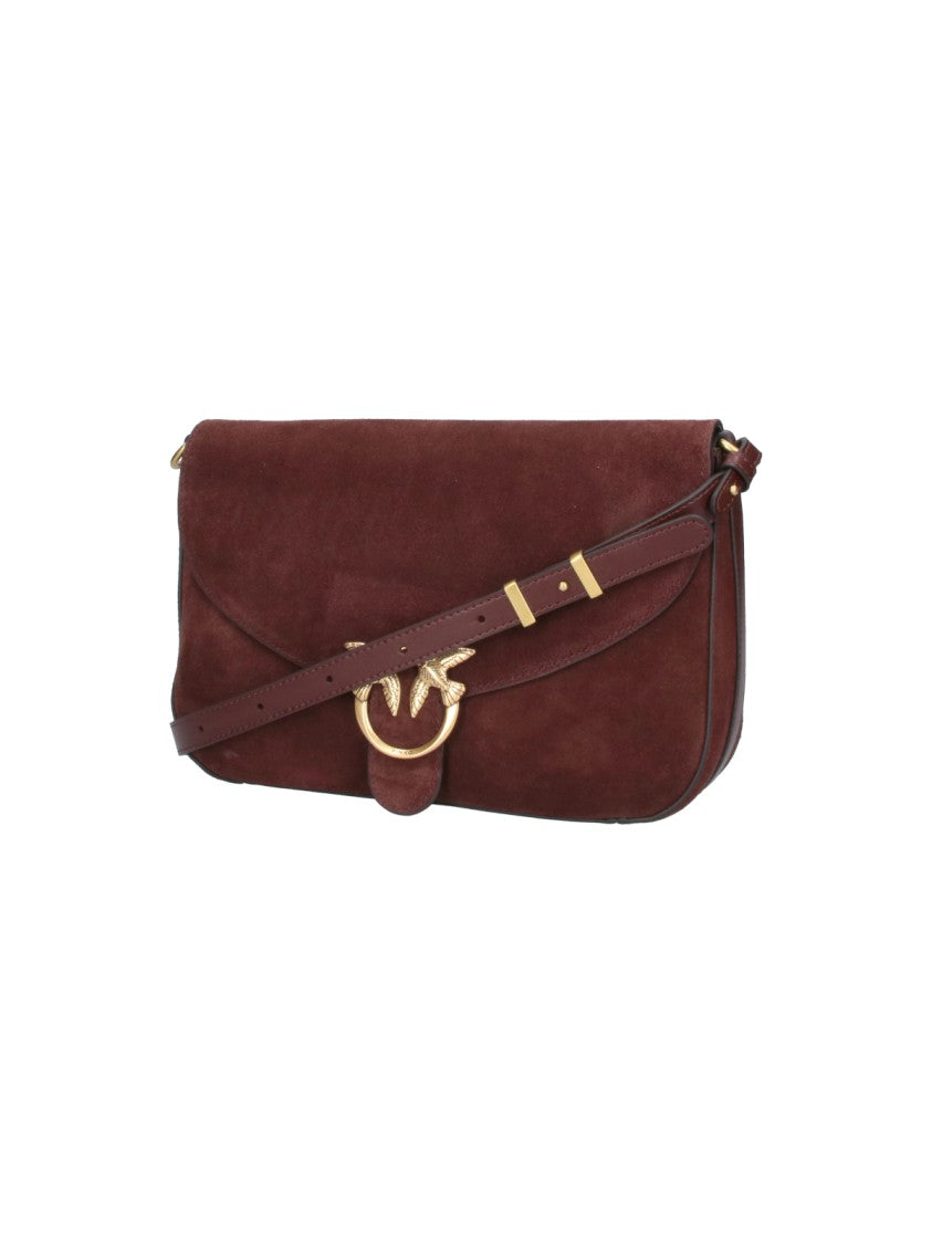 Pinko Bordeaux Mini Love Bag Satchel Suede Shoulder Bag