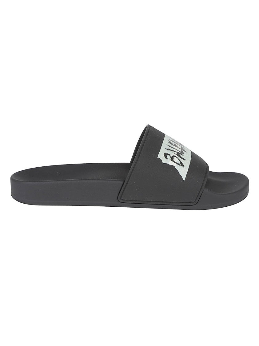 Balenciaga Slide Sandals With Molded Footbed And Masking Tape Design