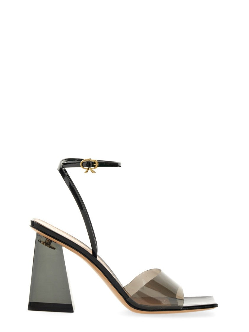 Gianvito Rossi Contemporary Black Sandal With Squared Heel