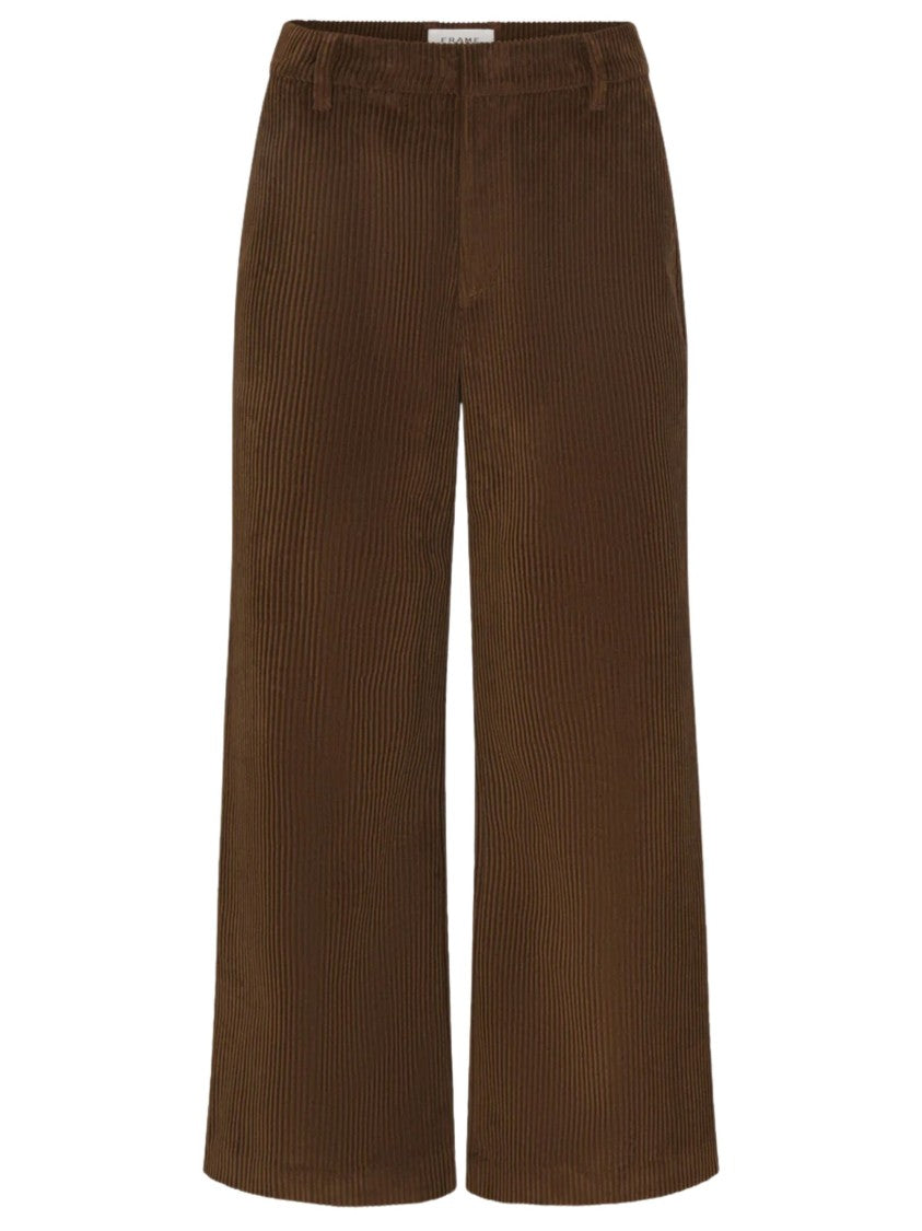 Frame Brown The Corduroy Swing High-Waist Corduroy Wide-Leg Pants