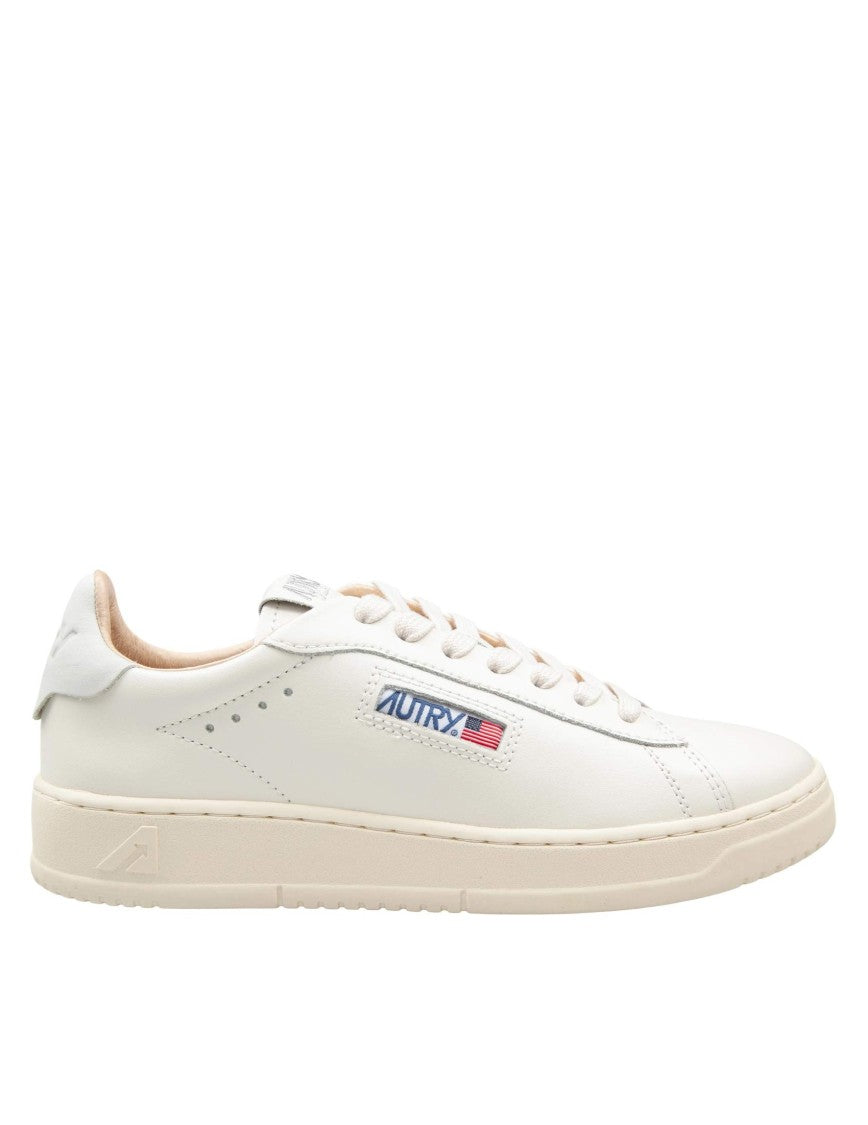 Autry Dallas Low Leather Sneakers, Cream White