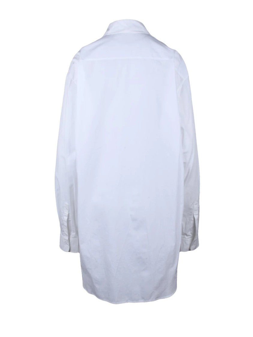 Ann Demeulemeester White Elongated Relaxed-Fit Cotton Shirt