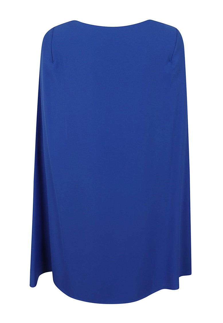Lauren Refined Long Sleeve Cocktail Dress With Cascading Cape Sleeves