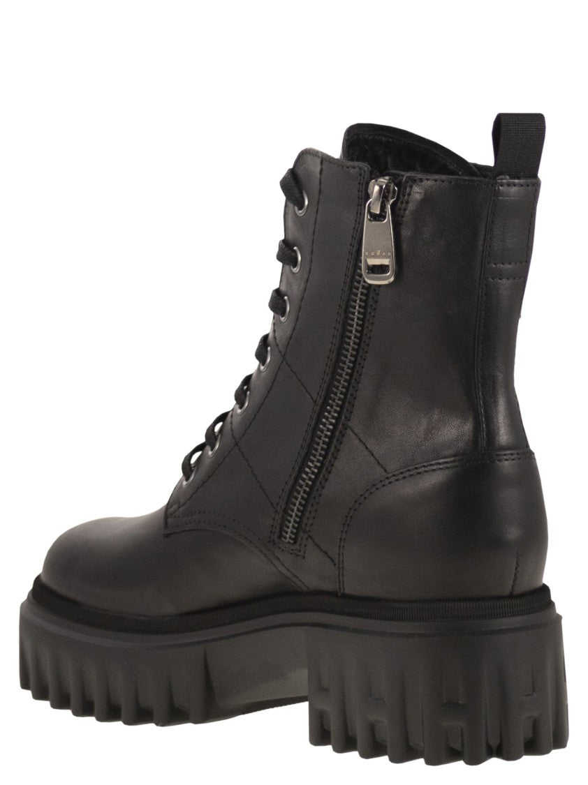 Hogan H700 - Leather Combat Boots