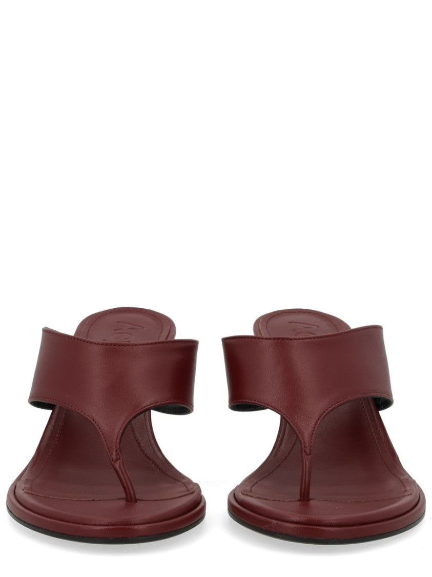 Aeydē Neutrals Refined Flared Heel Thong Sandals