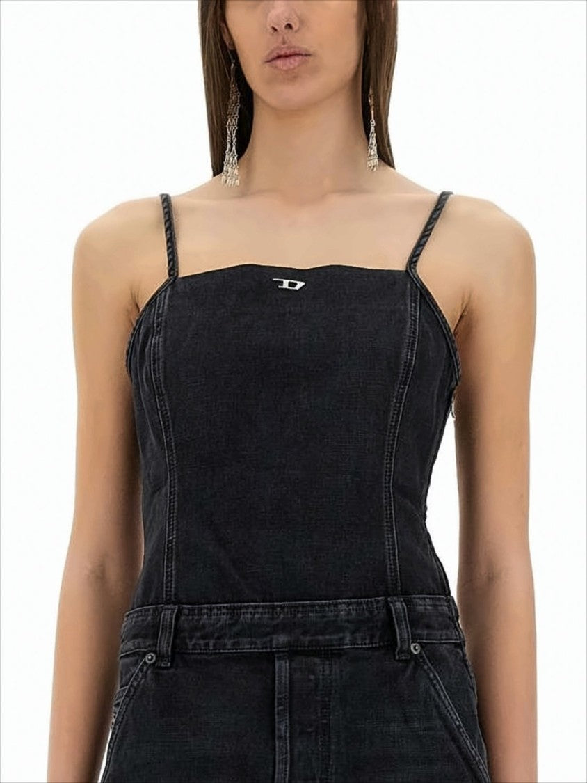 Diesel Wide-Leg Denim Pants With High Waist
