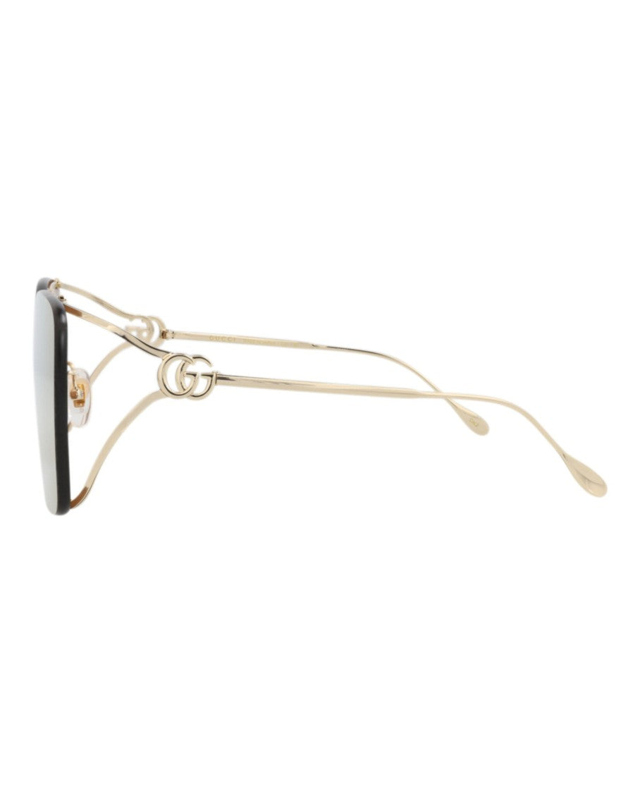 Gucci Square-Frame Metal Sunglasses