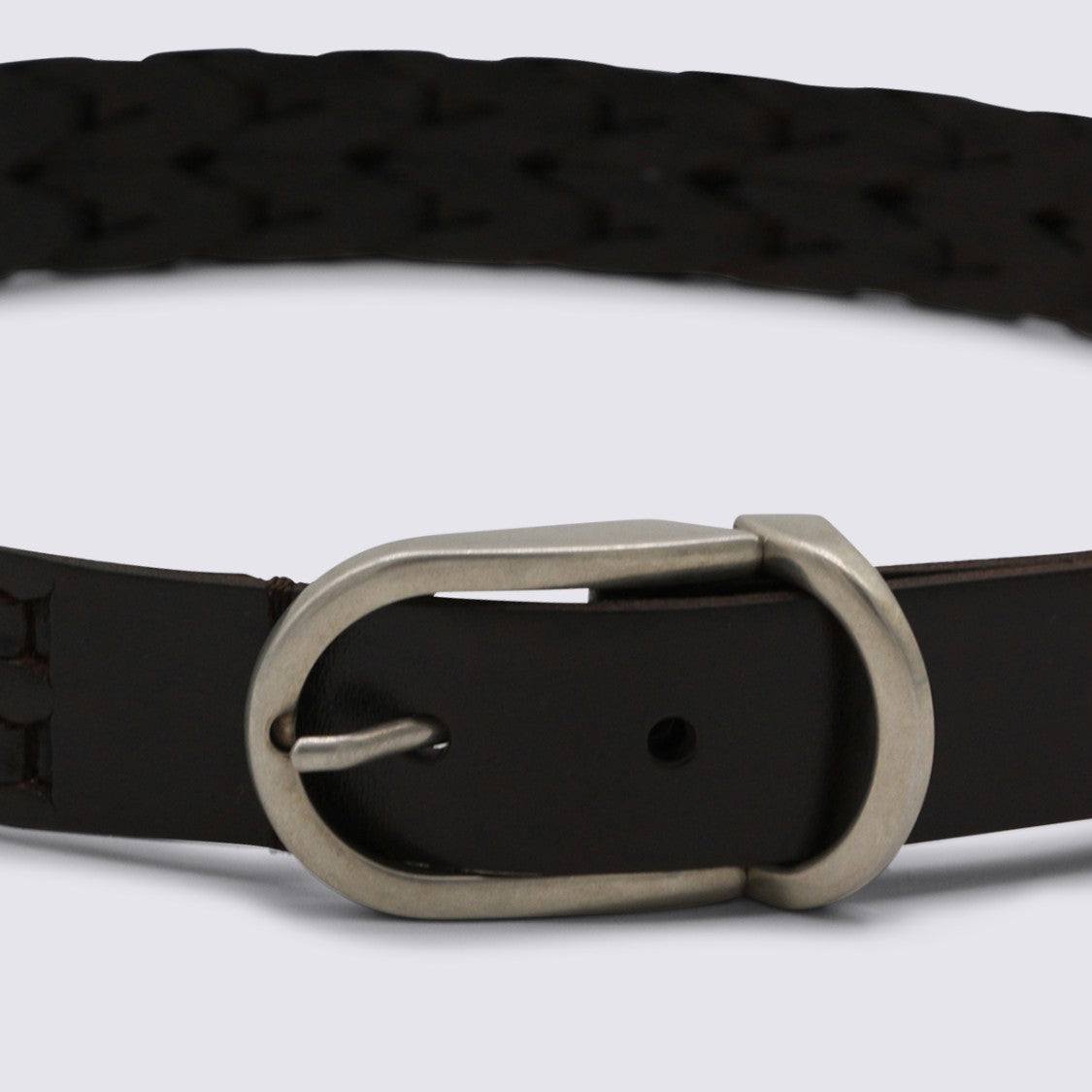 Brunello Cucinelli Black Leather Twisted Belt